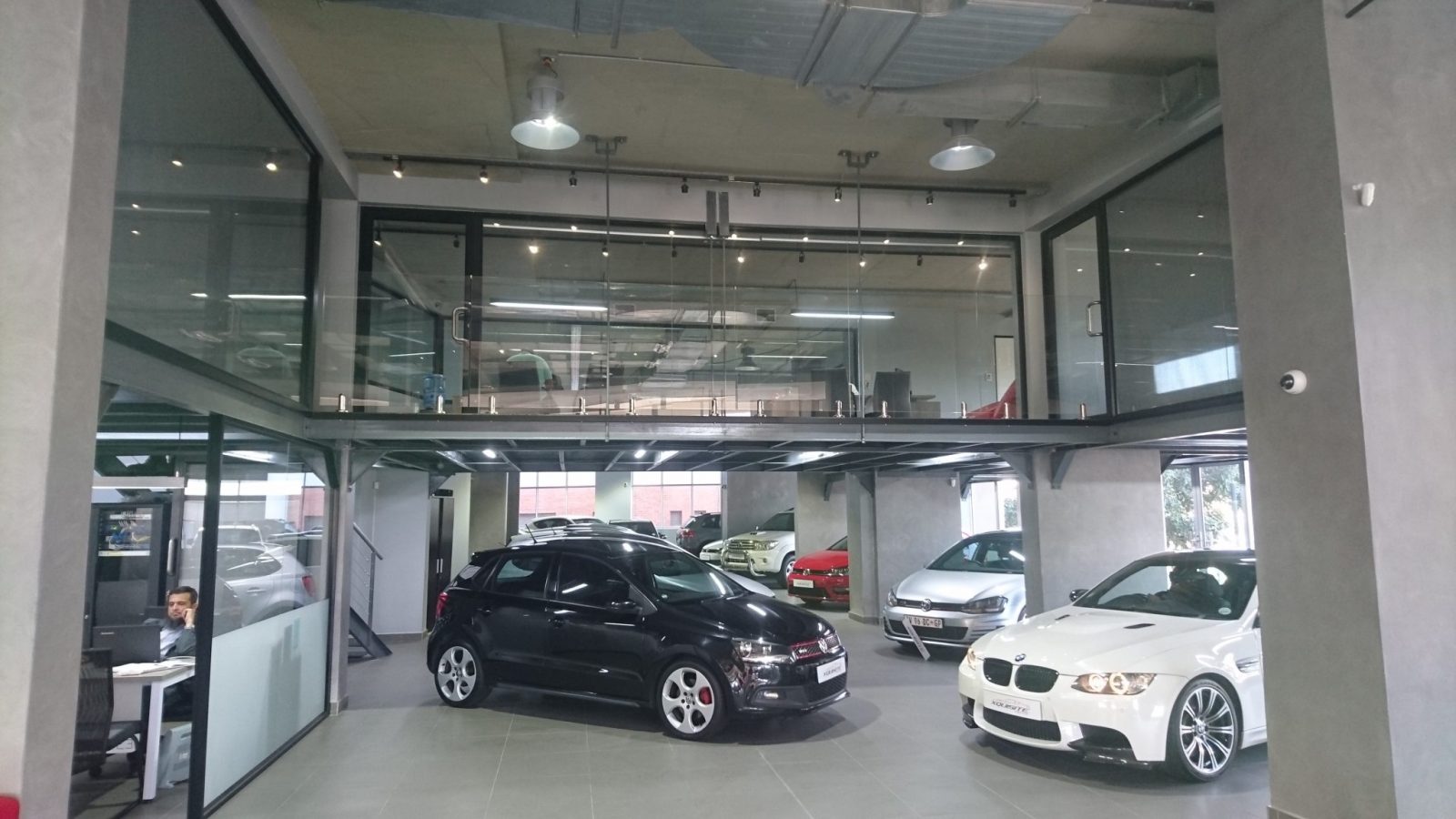 Gateway -Using existing columns plus walkway suspended from concrete slab